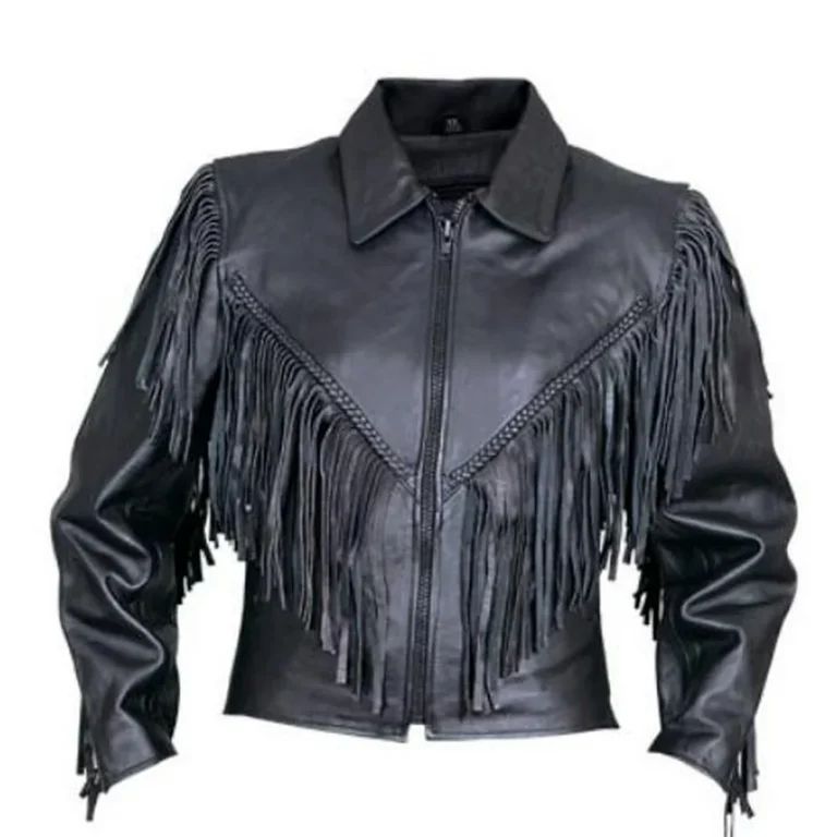 Fringe Leather Jacket - Women