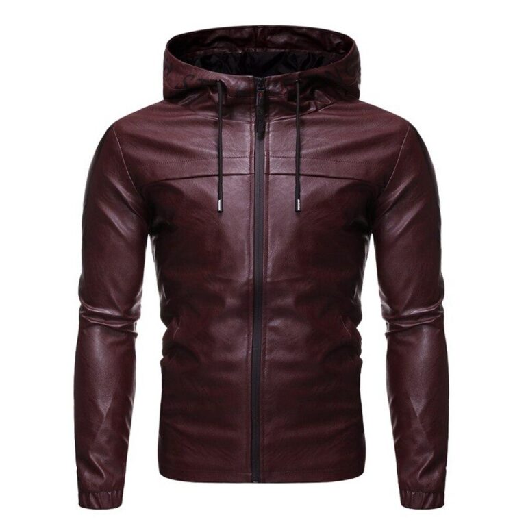 Hooded Leather Jacket - Unisex